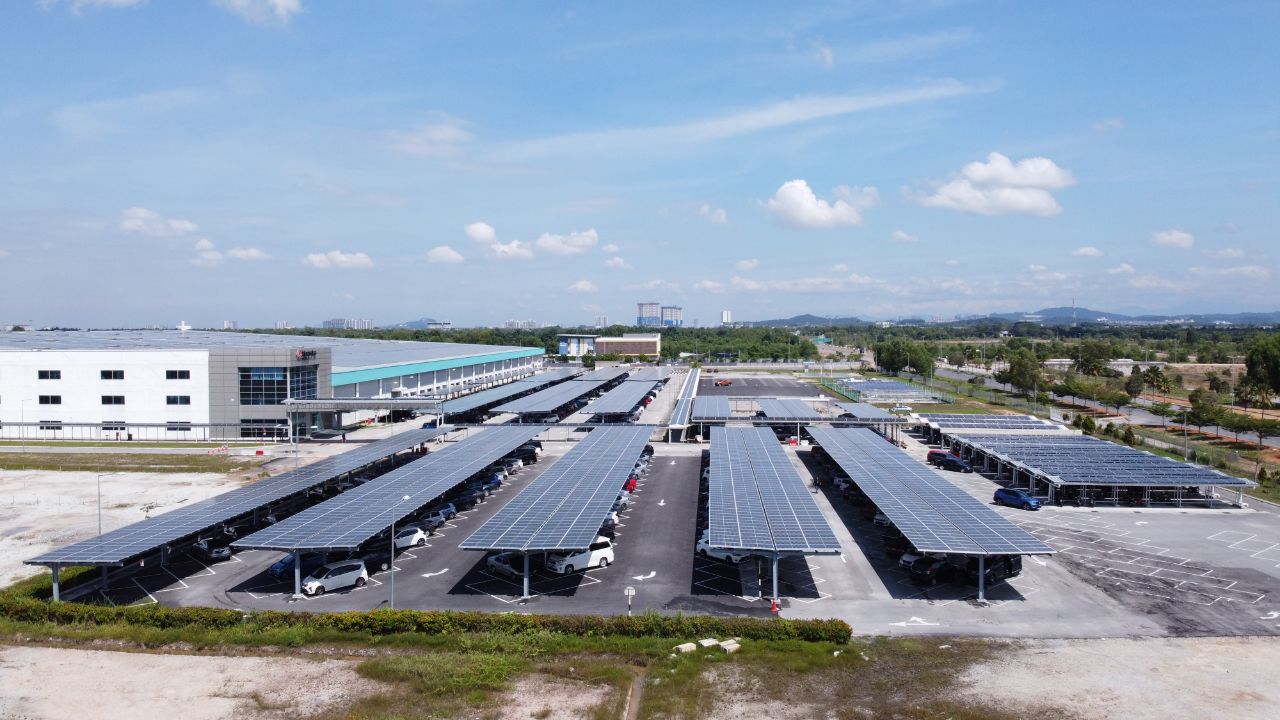 2 solarni sustav za ugradnju nadstrešnice za automobil s jednim stupom