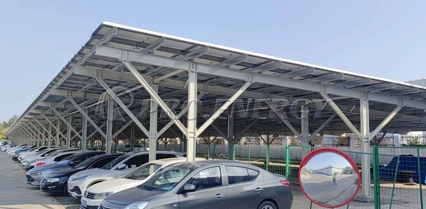620KW-Carbon Steel Solar Carport Solution in China