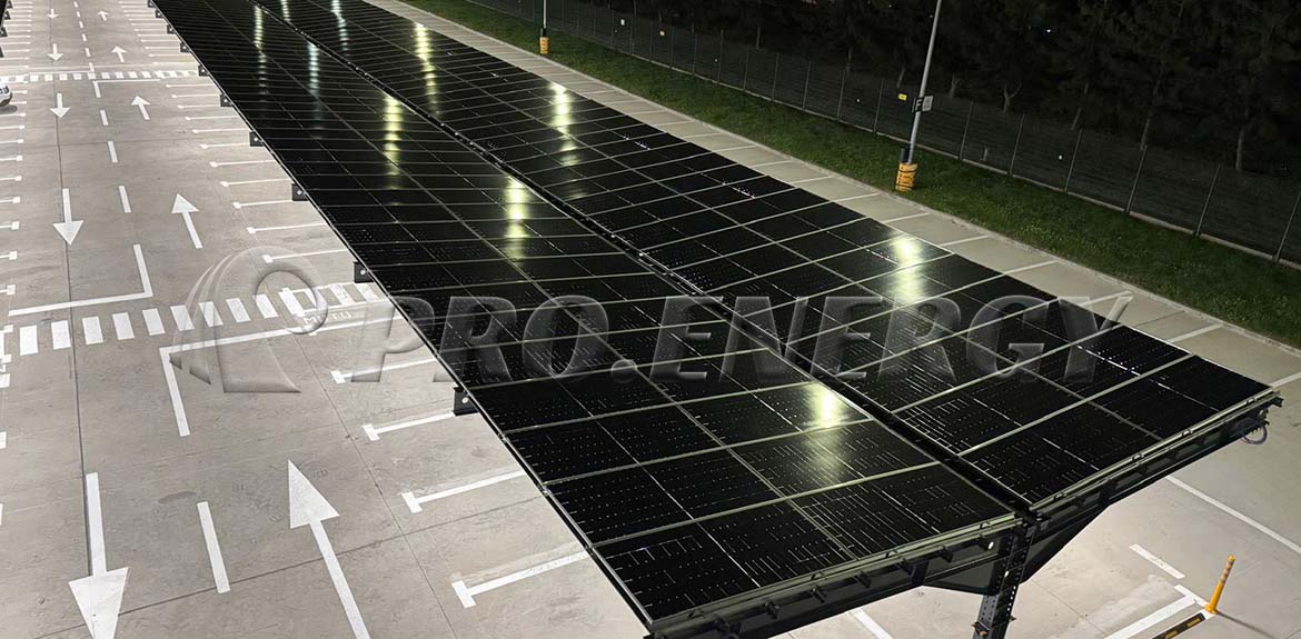 500 kWp T-type Carbon Steel Solar Carport Mounting System Solution