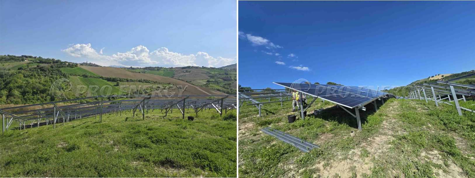 Sloping terrain PV mounting 