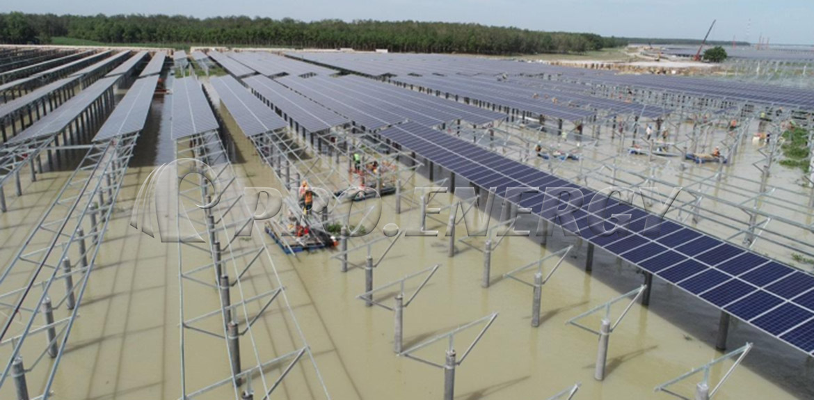 50MWp Aquavoltaic Solar Mounting System Solution
