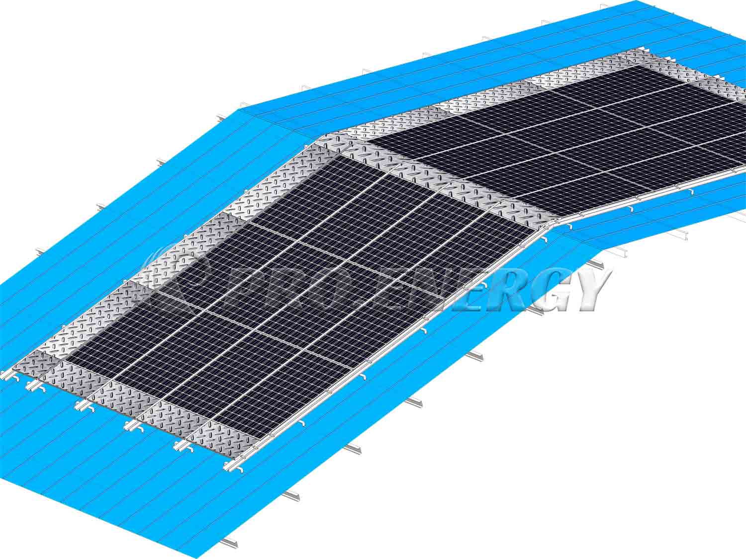 Anti-Slip ZAM metal roof walkway solution