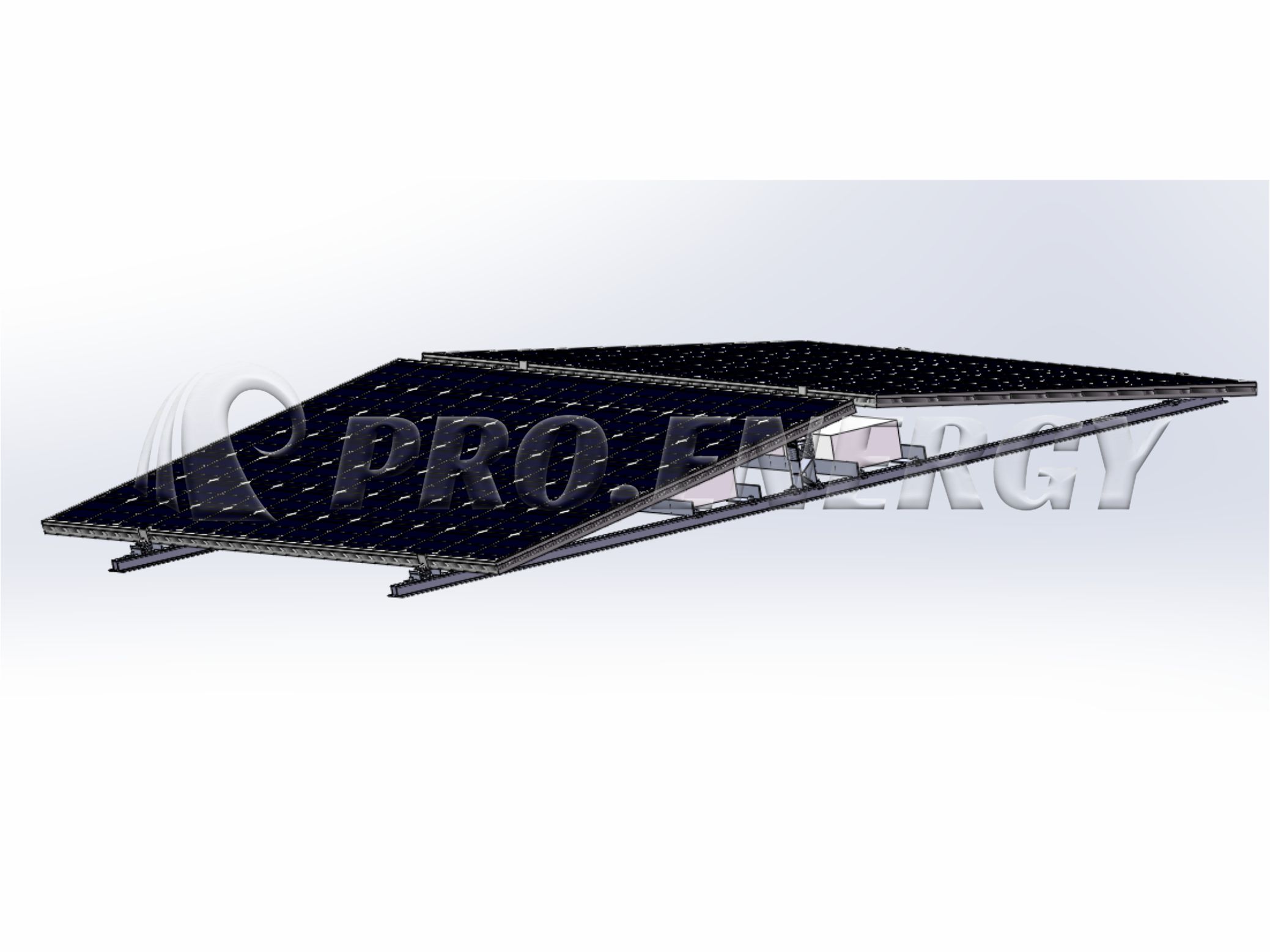 Aluminum structure for flat roof installations