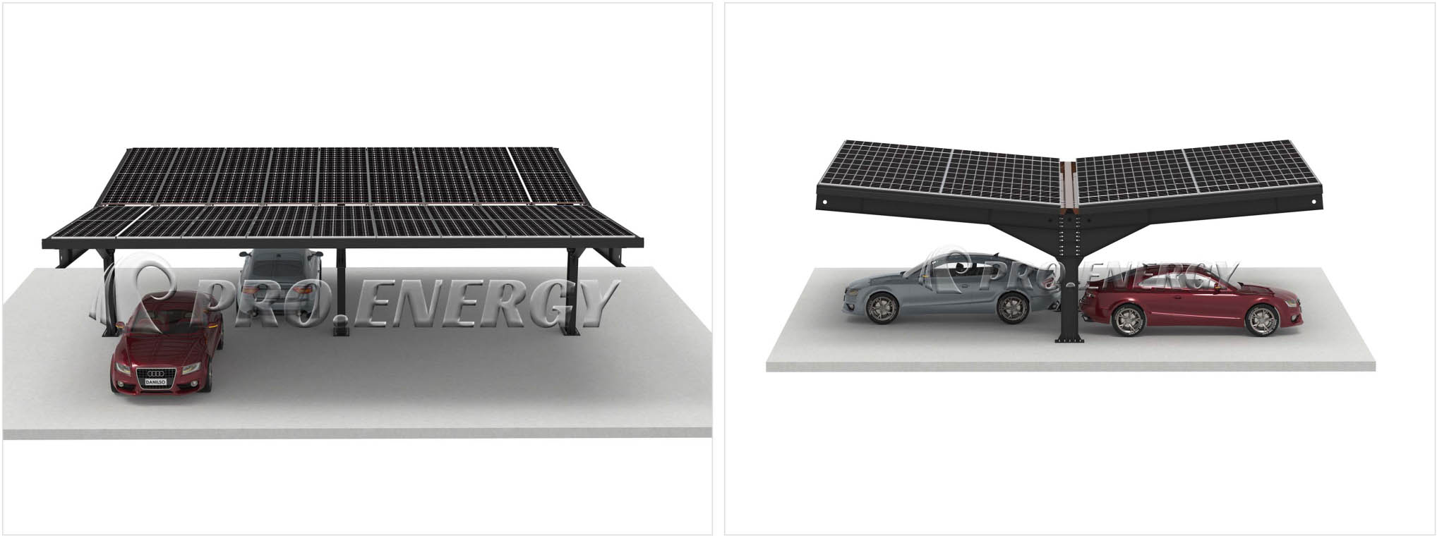 High‑efficiency T‑type solar carport bracket 3D model High‑efficiency T‑type solar carport bracket 3D model