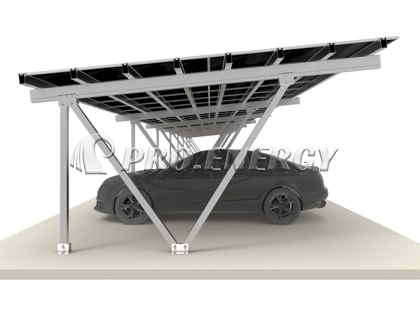 Type IV modular solar carport mounting system 3D model Type IV modular solar carport mounting system 3D model