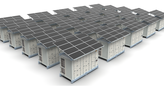 Top solar mounting system for BESS container
