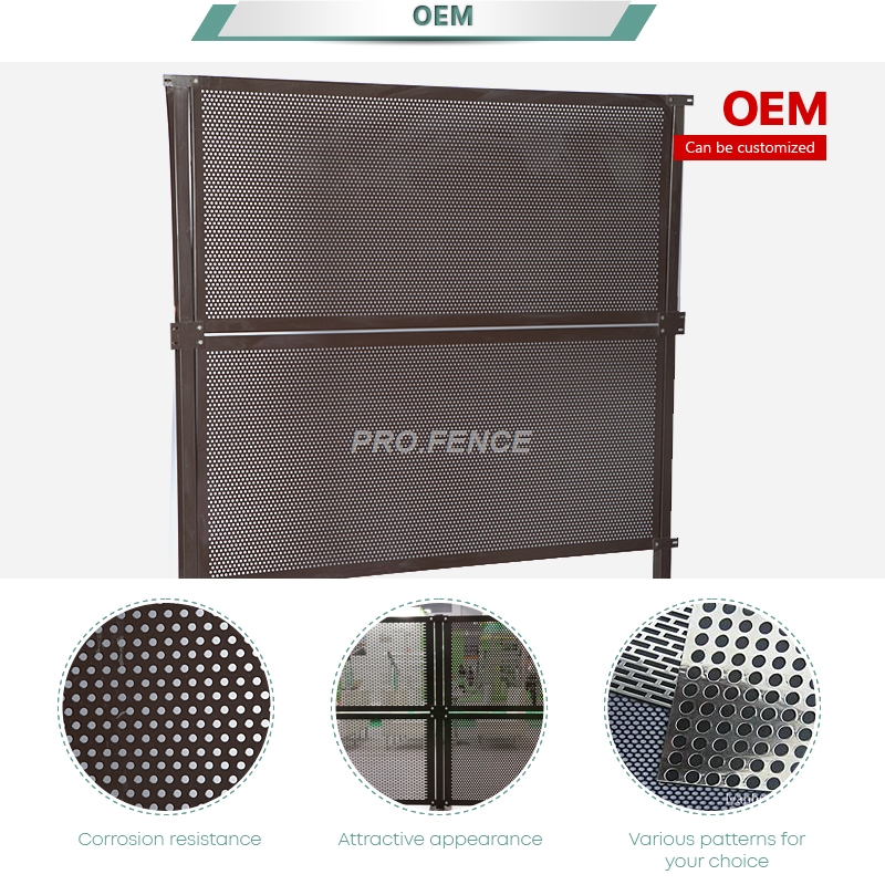 Perforated metal sheet fence